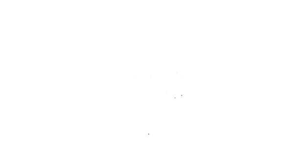 Μαύρη γραμμή Εικονίδιο δείκτη στάθμης φόρτισης μπαταρίας απομονωμένο σε λευκό φόντο. 4K Γραφική κίνηση κίνησης βίντεο — Αρχείο Βίντεο