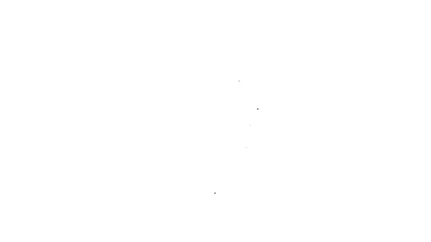 Черная линия Ручная стирка значок на белом фоне. Видеографическая анимация 4K — стоковое видео