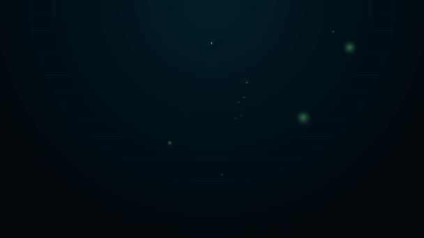 Светящаяся неоновая линия Иконка нежной стирки выделена на черном фоне. Видеографическая анимация 4K — стоковое видео