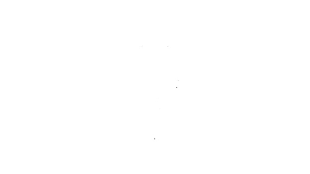 Linea nera icona spina elettrica isolata su sfondo bianco. Concetto di connessione e disconnessione dell'elettricità. Animazione grafica 4K Video motion — Video Stock