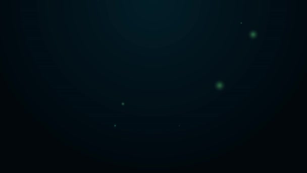 Žhnoucí neonová čára Eskalátor nahoru ikona izolované na černém pozadí. Grafická animace pohybu videa 4K — Stock video