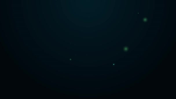 Leuchtende Leuchtlinien-Flüssigkeiten im Handgepäcksymbol isoliert auf schwarzem Hintergrund. Flughafenregeln. 4K Video Motion Grafik Animation — Stockvideo