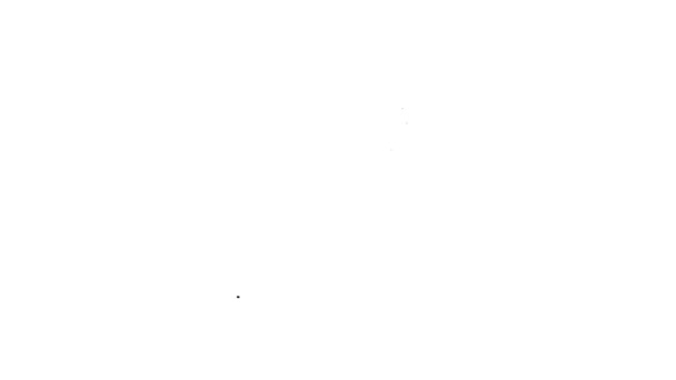 Zwarte lijn ticket pictogram geïsoleerd op witte achtergrond. Vliegticket. 4K Video motion grafische animatie — Stockvideo