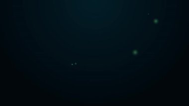 Parlayan neon hattı Sirk ateş çemberi ikonu siyah arka planda izole edildi. Ateş çemberi. Yuvarlak ateşli çerçeve. 4K Video hareketli grafik canlandırması