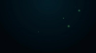 Parlayan neon hattı bilet gişesi simgesi siyah arkaplanda izole edildi. Eğlence ve spor için bilet satışı için bilet gişesi. 4K Video hareketli grafik canlandırması