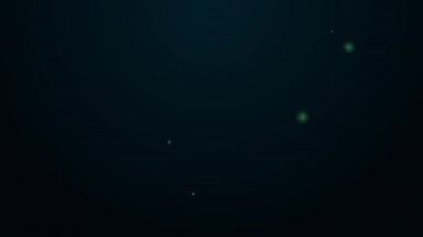 Parlayan neon çizgisi. Siyah arka planda izole edilmiş bira ikonu. 4K Video hareketli grafik canlandırması
