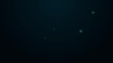 Parlayan neon hattı bira ikonu siyah arkaplanda izole edildi. 4K Video hareketli grafik canlandırması