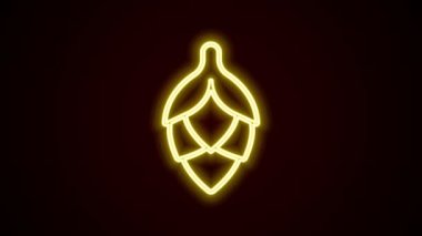 Parlayan neon hattı Hop simgesi siyah arkaplanda izole edildi. 4K Video hareketli grafik canlandırması