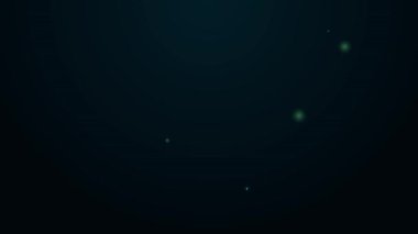 Parlayan neon hattı bira ikonu siyah arkaplanda izole edildi. 4K Video hareketli grafik canlandırması