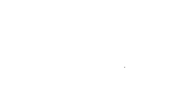 Černá čára Horská dráha ikona izolované na bílém pozadí. Zábavní park. Dětské zábavní hřiště, rekreační park. Grafická animace pohybu videa 4K — Stock video
