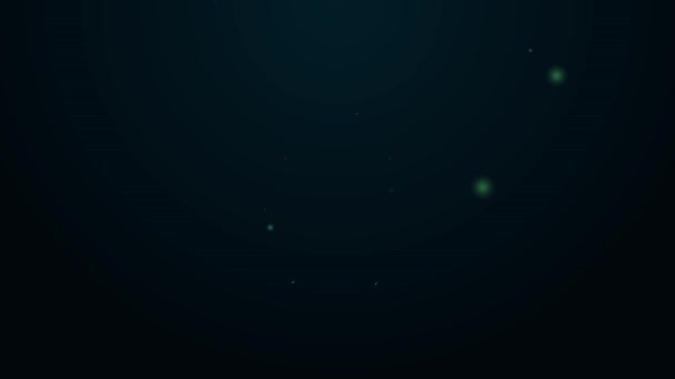 Linha de néon brilhante Ícone de bola de malabarismo isolado no fundo preto. Animação gráfica em movimento de vídeo 4K — Vídeo de Stock