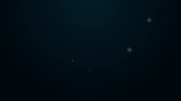 Glowing neon line Dried fish icon isolated on black background. 4K Video motion graphic animation