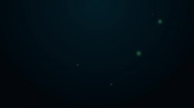 Parlayan neon hattı simge simgesi siyah arkaplanda izole edildi. Alman konforlu yemek hamur işi. Oktoberfest festivali. 4K Video hareketli grafik canlandırması