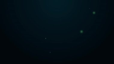 Parlayan neon hattı siyah arkaplanda izole edilmiş sıvı şişe ikonu. Bulaşık yıkamak için sıvı deterjan. 4K Video hareketli grafik canlandırması