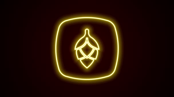 Glödande neon linje Hop ikonen isolerad på svart bakgrund. 4K Video motion grafisk animation — Stockvideo