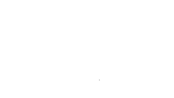 Černá čára Pivo láhev ikona izolované na bílém pozadí. Grafická animace pohybu videa 4K — Stock video