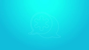 Mavi arka planda pembe çizgi şerifi Hexagram ikonu var. Polis rozeti ikonu. 4K Video hareketli grafik canlandırması