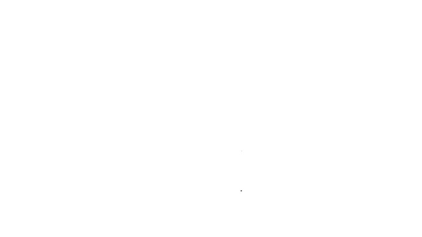 Línea negra Icono de aspiradora aislado sobre fondo blanco. Animación gráfica de vídeo 4K — Vídeo de stock