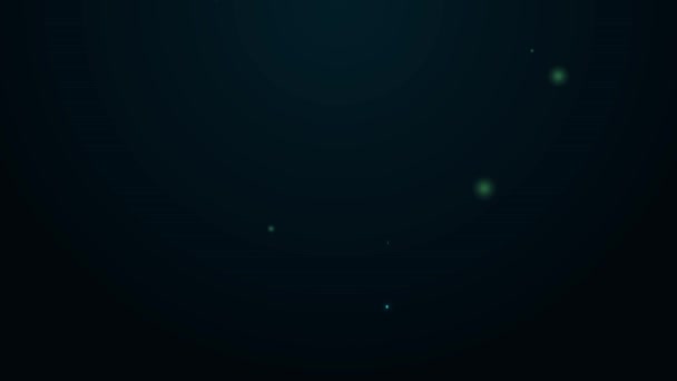 Leuchtende Leuchtschrift Staubsauger-Symbol isoliert auf schwarzem Hintergrund. 4K Video Motion Grafik Animation — Stockvideo