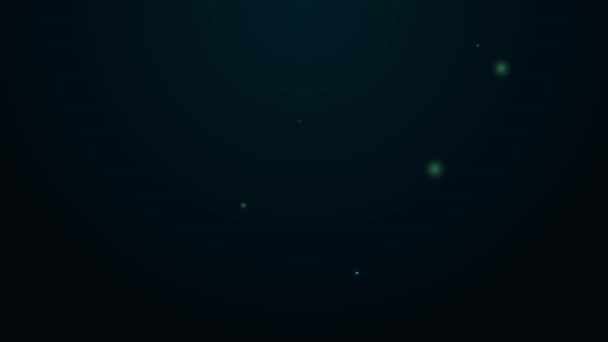 Zářící neonová čára Kbelík s pěnou a bublinami ikony izolované na černém pozadí. Koncept úklidové služby. Grafická animace pohybu videa 4K — Stock video