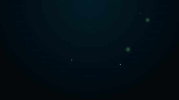 Linha de néon brilhante Ícone de pacote de toalhete úmido isolado no fundo preto. Animação gráfica em movimento de vídeo 4K — Vídeo de Stock