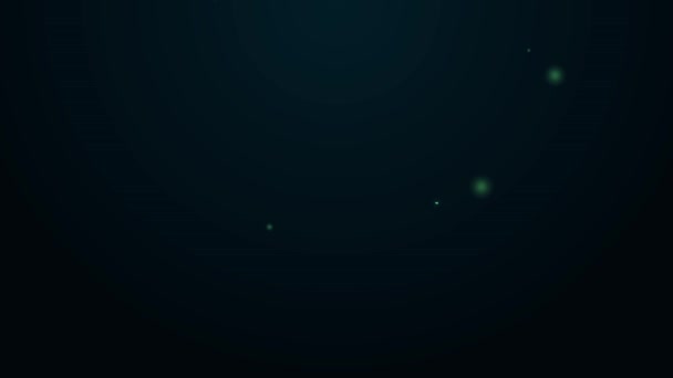 Leuchtendes Neonzeilen-Megafon-Symbol isoliert auf schwarzem Hintergrund. Lautsprecherzeichen. 4K Video Motion Grafik Animation — Stockvideo