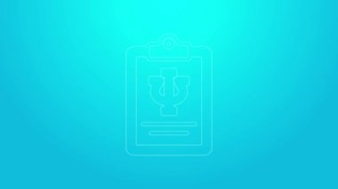 Pembe çizgi psikoloji ikonu mavi arka planda izole edilmiş. Psi sembolü. Akıl sağlığı konsepti, psikanaliz analizi ve psikoterapi. 4K Video hareketli grafik canlandırması