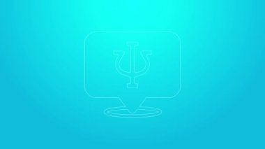 Pembe çizgi psikoloji ikonu mavi arka planda izole edilmiş. Psi sembolü. Akıl sağlığı konsepti, psikanaliz analizi ve psikoterapi. 4K Video hareketli grafik canlandırması