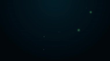 Parlayan neon hattı. Kırık kalp ya da boşanma ikonu. Siyah arka planda izole edilmiş. Aşk sembolü. Sevgililer Günü. 4K Video hareketli grafik canlandırması