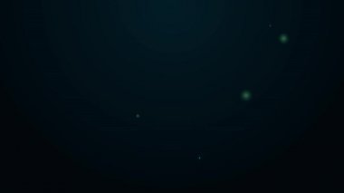 Siyah arka planda izole edilmiş soru işareti simgesi olan parlak neon çizgisi insan kafası. 4K Video hareketli grafik canlandırması