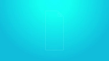 Mavi arka planda izole edilmiş bir kaykay simgesinin üzerindeki pembe şerit şeridi. 4K Video hareketli grafik canlandırması