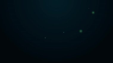 Parlayan neon çizgisi kaykay tekerleği simgesi siyah arkaplanda izole edildi. Kaykay süspansiyonu. Kaykay tekerleği. 4K Video hareketli grafik canlandırması