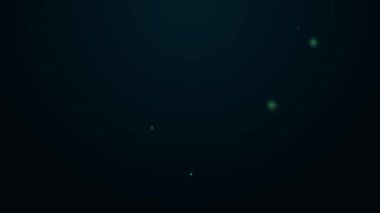 Parlayan neon çizgisi kaykay başlığı simgesi siyah arkaplanda izole edildi. Olağanüstü bir spor. Spor malzemeleri. 4K Video hareketli grafik canlandırması