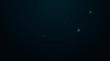 Parlayan neon çizgisi kaykay güvertesi simgesi siyah arkaplanda izole edildi. Olağanüstü bir spor. Spor malzemeleri. 4K Video hareketli grafik canlandırması