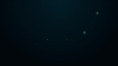 Siyah arka planda demiryolu ikonu olan parlak neon çizgili kaykay merdivenleri. 4K Video hareketli grafik canlandırması