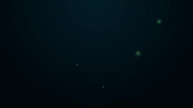 Parlak neon çizgili kaykay topu taşıyıcı ikonu siyah arkaplanda izole edildi. 4K Video hareketli grafik canlandırması