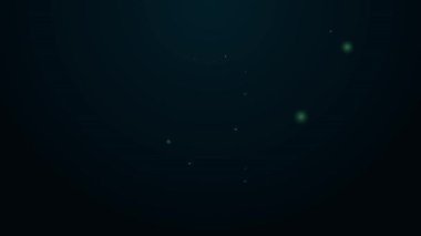 Parlayan neon hattı yangın söndürme ikonu siyah arka planda izole edildi. 4K Video hareketli grafik canlandırması