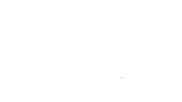 黒の線白の背景に隔離されたRorschachテストアイコン。精神科の診断用インブロットテスト・ローチ。4Kビデオモーショングラフィックアニメーション — ストック動画