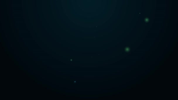 Ligne lumineuse néon Tête humaine avec icône de point d'interrogation isolée sur fond noir. Animation graphique de mouvement vidéo 4K — Video