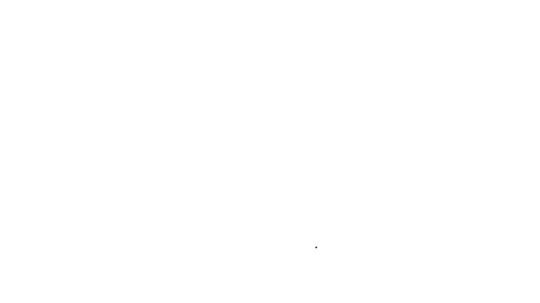 Línea negra Icono de libro de psicología aislado sobre fondo blanco. Símbolo Psi. Concepto de salud mental, análisis psicoanalítico y psicoterapia. Animación gráfica de vídeo 4K — Vídeos de Stock