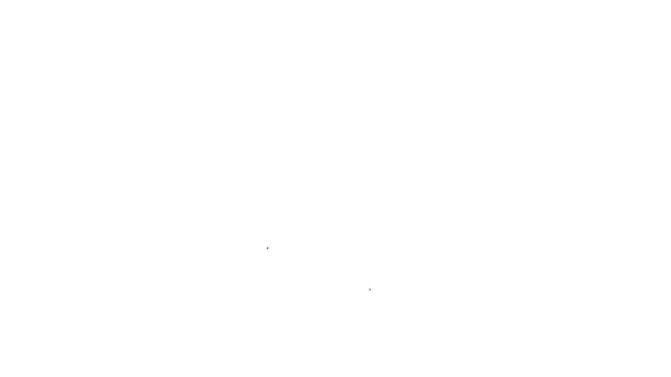 Ligne noire Comédie et tragédie masques théâtraux icône isolée sur fond blanc. Animation graphique de mouvement vidéo 4K — Video