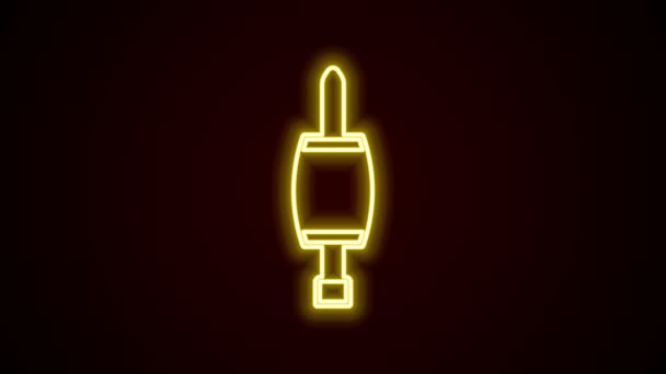 Gloeiende neon lijn Schroevendraaier pictogram geïsoleerd op zwarte achtergrond. symbool van het servicewerktuig. 4K Video motion grafische animatie — Stockvideo