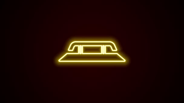 Linea neon luminosa Scale da skateboard con icona ferroviaria isolata su sfondo nero. Animazione grafica 4K Video motion — Video Stock