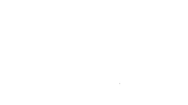 Línea negra Icono de la herramienta en Y del monopatín aislado sobre fondo blanco. Animación gráfica de vídeo 4K — Vídeo de stock