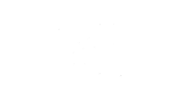 Schwarze Linie Radioaktiver Abfall in der Tonne Symbol isoliert auf weißem Hintergrund. Fass mit radioaktiver und giftiger Substanz läuft aus 4K Video Motion Grafik Animation — Stockvideo