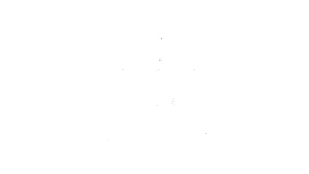 Черная линия радиации иконка ядерного чемодана изолированы на белом фоне. Видеографическая анимация 4K — стоковое видео