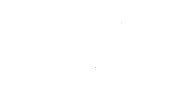 Línea negra Icono de portátil nuclear aislado sobre fondo blanco. Animación gráfica de vídeo 4K — Vídeo de stock