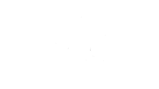 Línea negra Icono de máscara de gas aislado sobre fondo blanco. Signo respiratorio. Animación gráfica de vídeo 4K — Vídeos de Stock