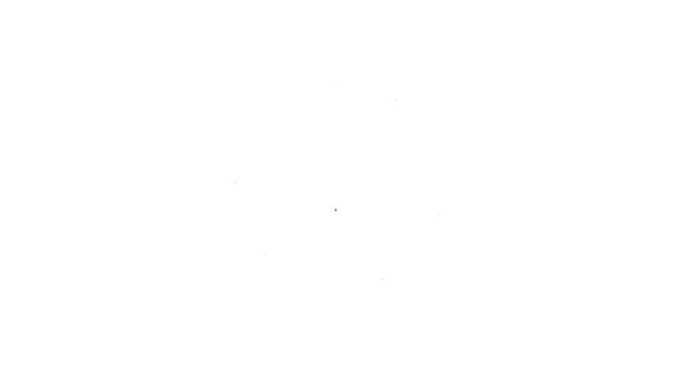 Черная линия Значок Biohazard символ изолирован на белом фоне. Видеографическая анимация 4K — стоковое видео