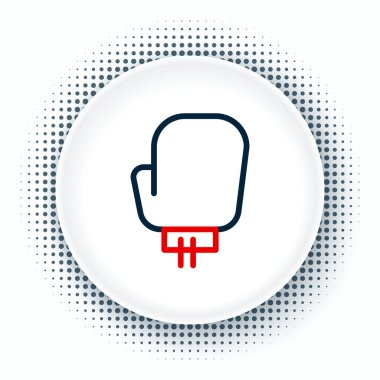 Beyaz arkaplanda çizgi boks eldiveni simgesi izole edildi. Renkli taslak konsepti. Vektör